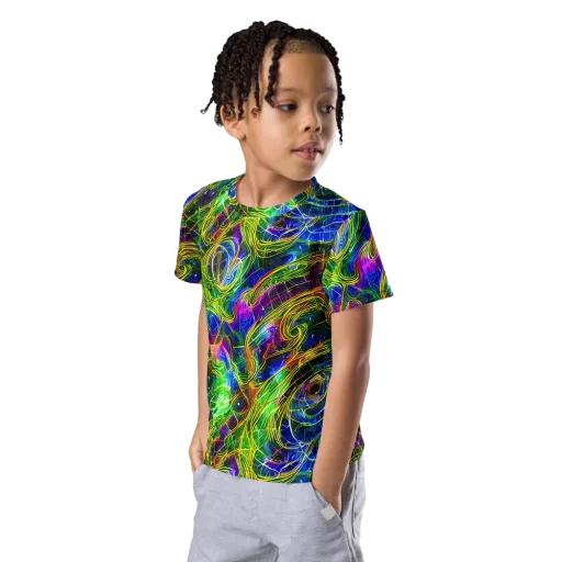 Limefire Drift on a Kids Crew Neck T-Shirt