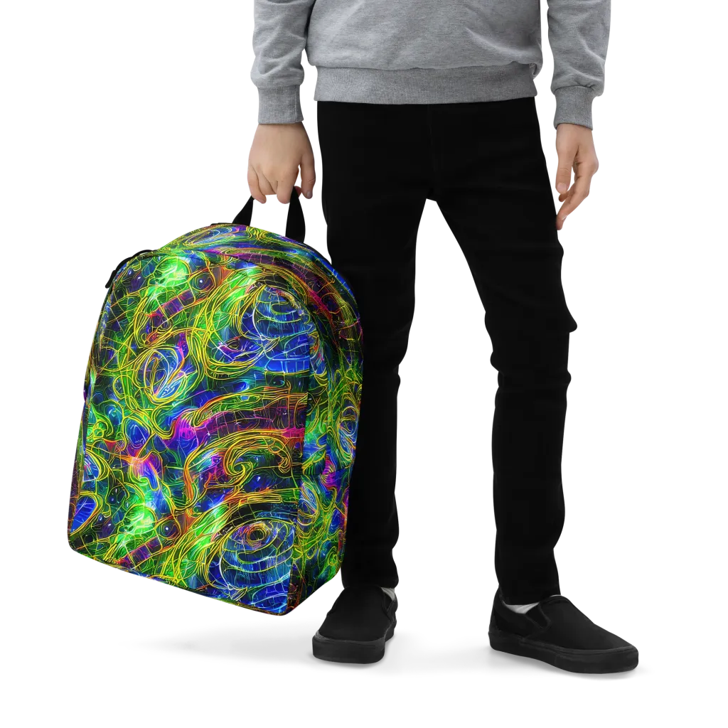 Limefire Drift on Minimalist Backpack — Zoomed-in