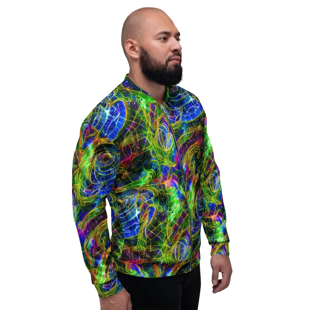 Limefire Drift on Bomber Jacket — Right