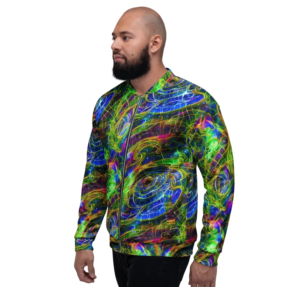 Limefire Drift on Bomber Jacket — Left