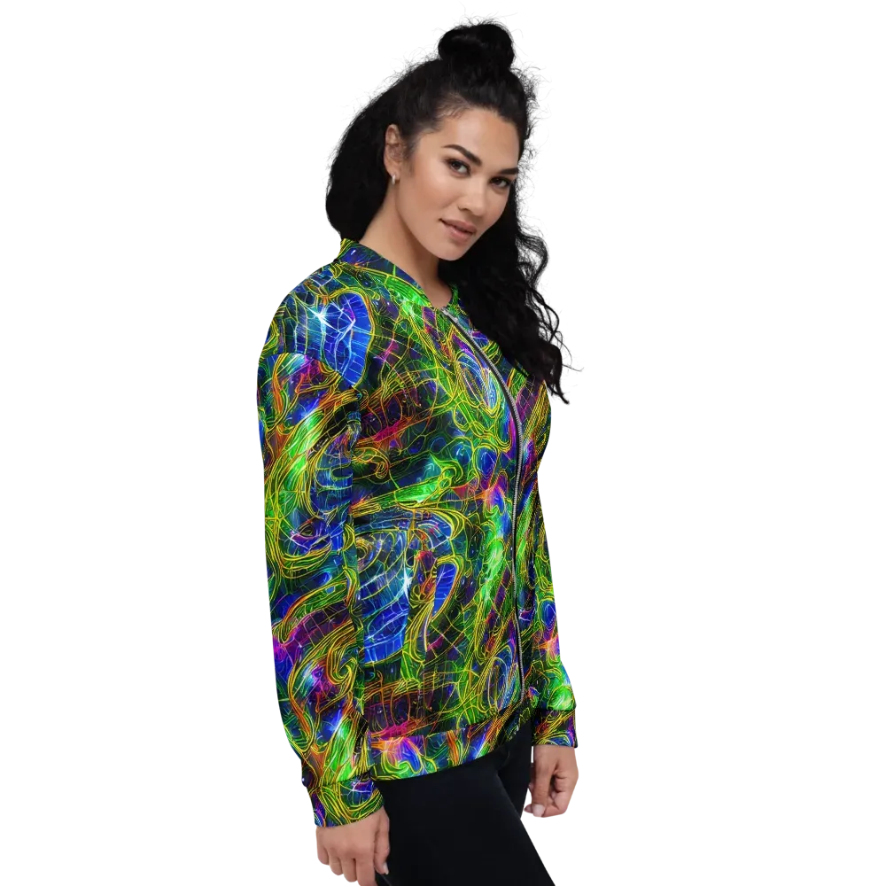 Limefire Drift on Bomber Jacket — Right