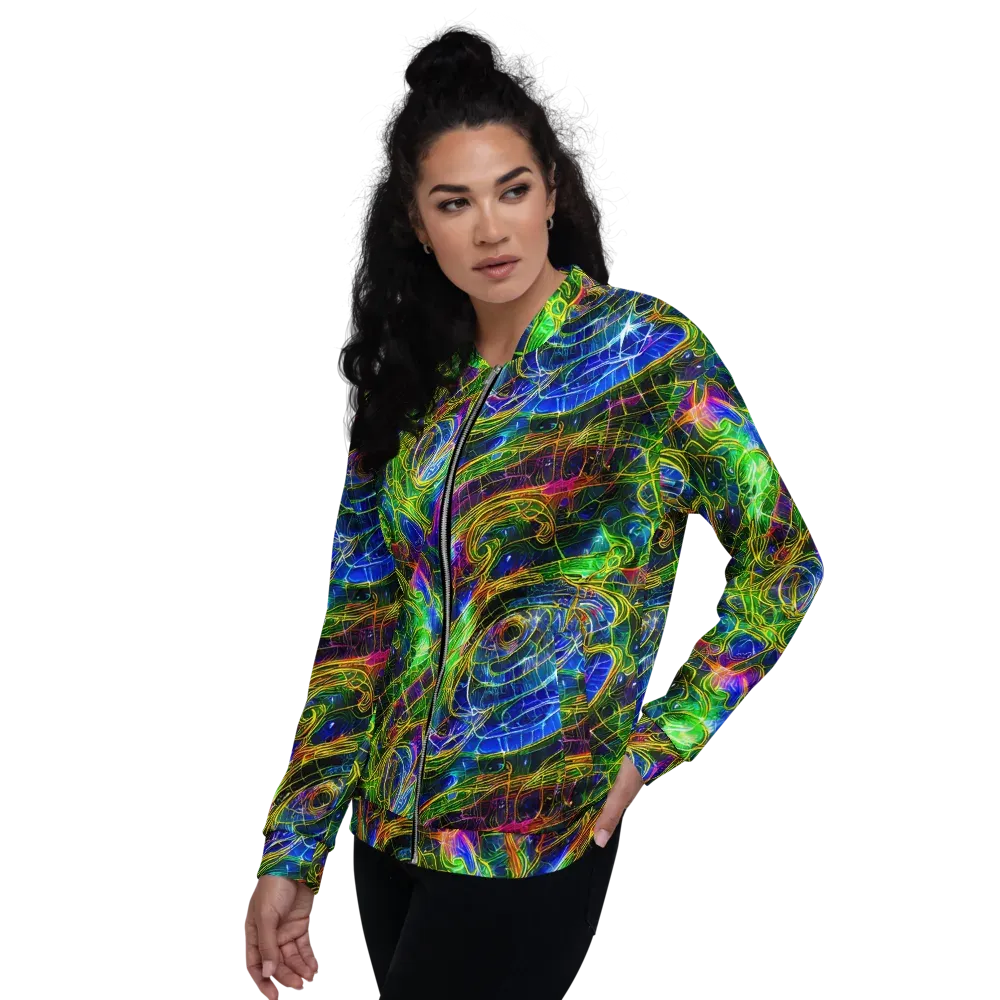 Limefire Drift on Bomber Jacket — Left