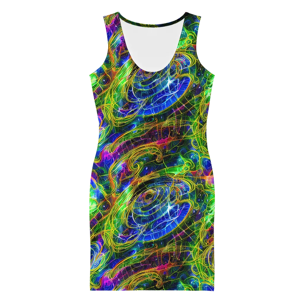 Limefire Drift on Bodycon Dress — Front
