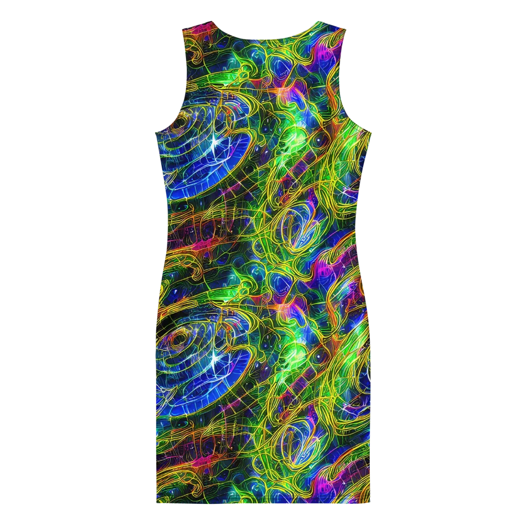 Limefire Drift on Bodycon Dress — Back