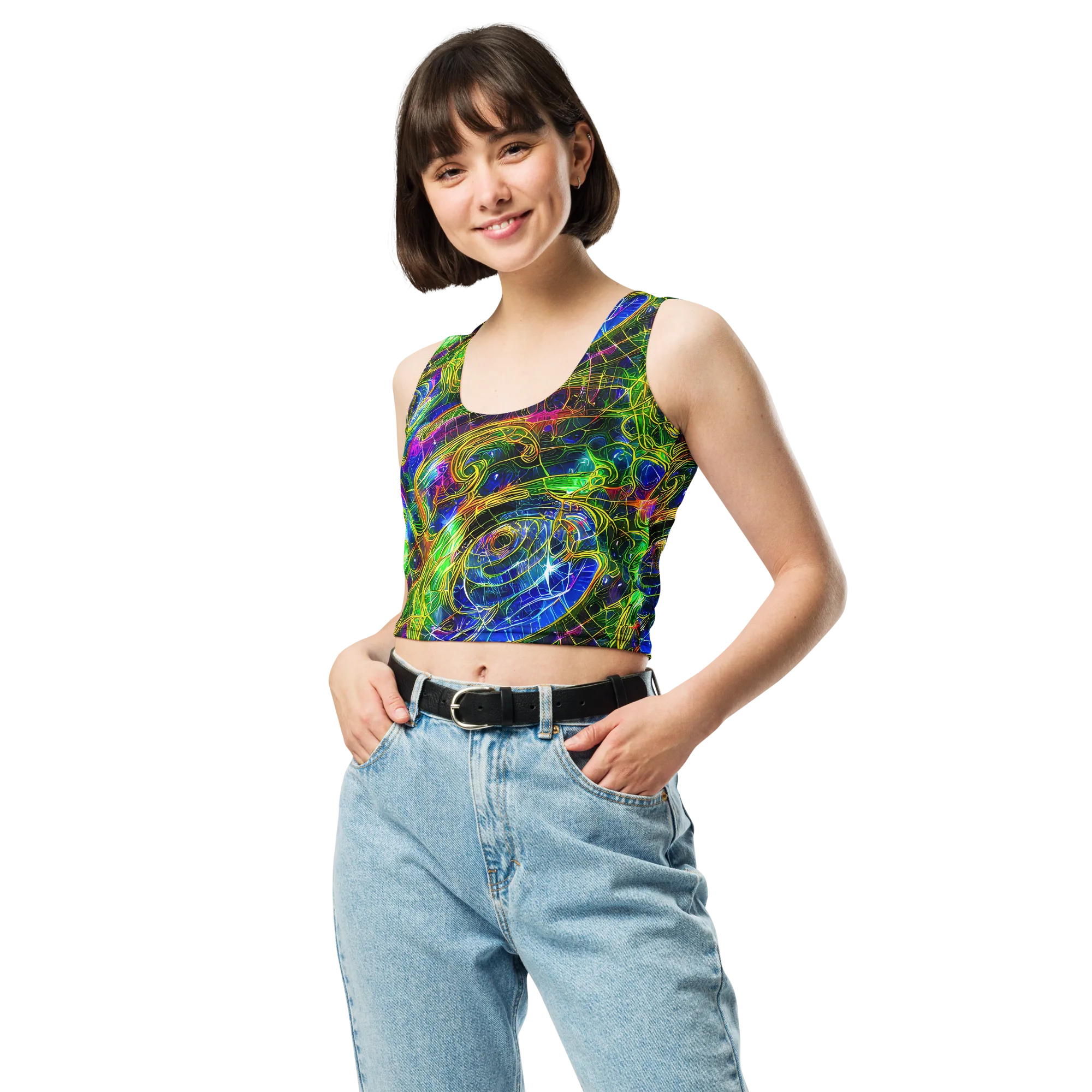 Limefire Drift on Crop Top — Front