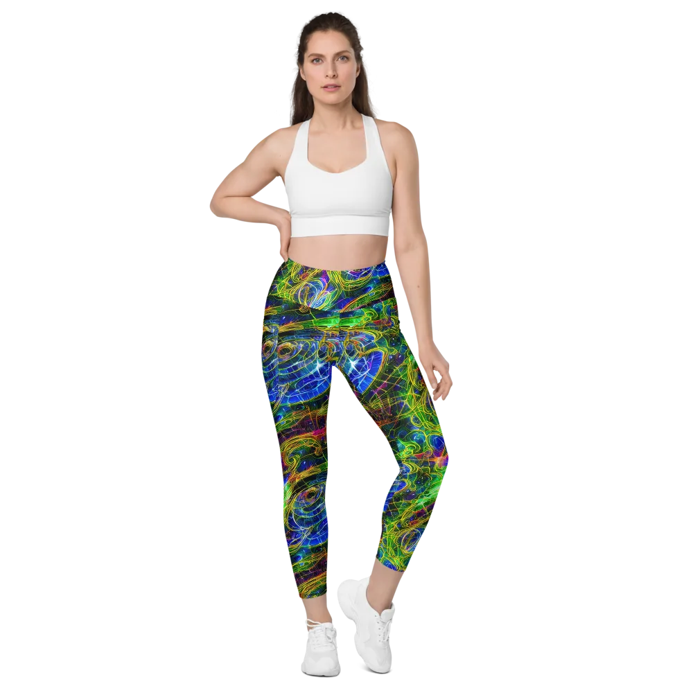 Limefire Drift on Leggings with Pockets — Front