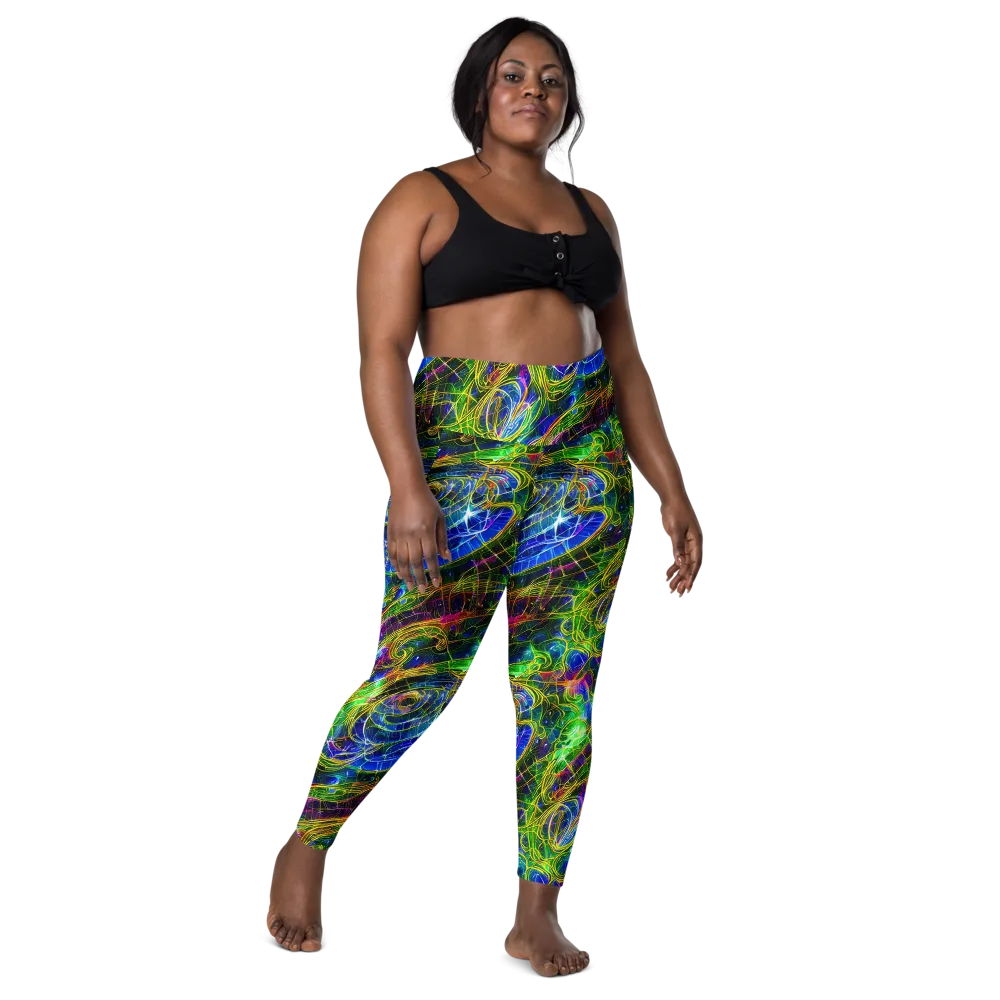 Limefire Drift on Leggings with Pockets — Front