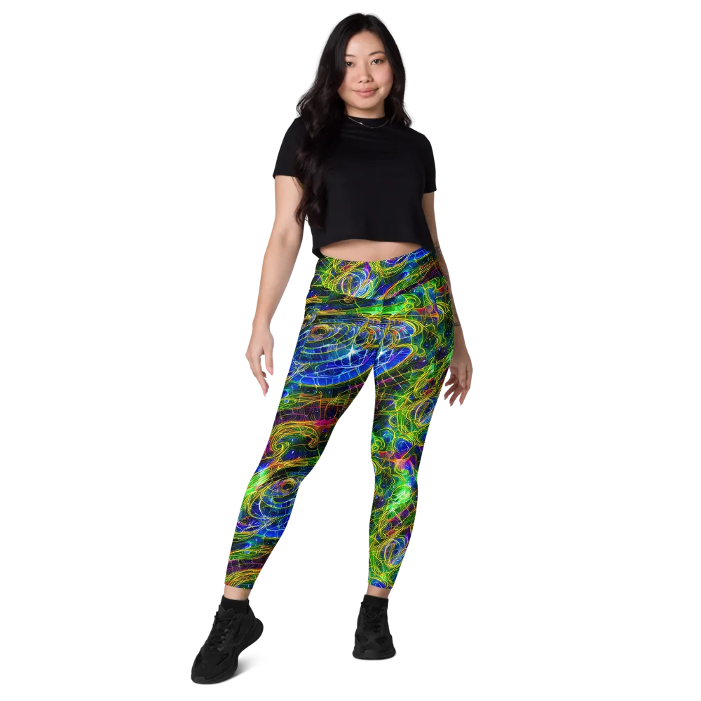 Limefire Drift on Leggings with Pockets — Front