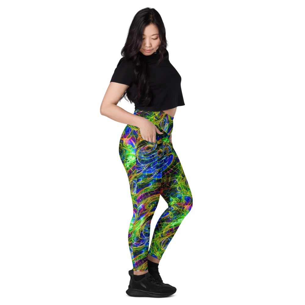 Limefire Drift on Leggings with Pockets — Right