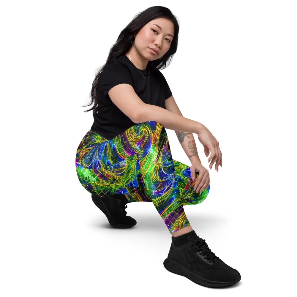 Limefire Drift on Leggings with Pockets — Right Front