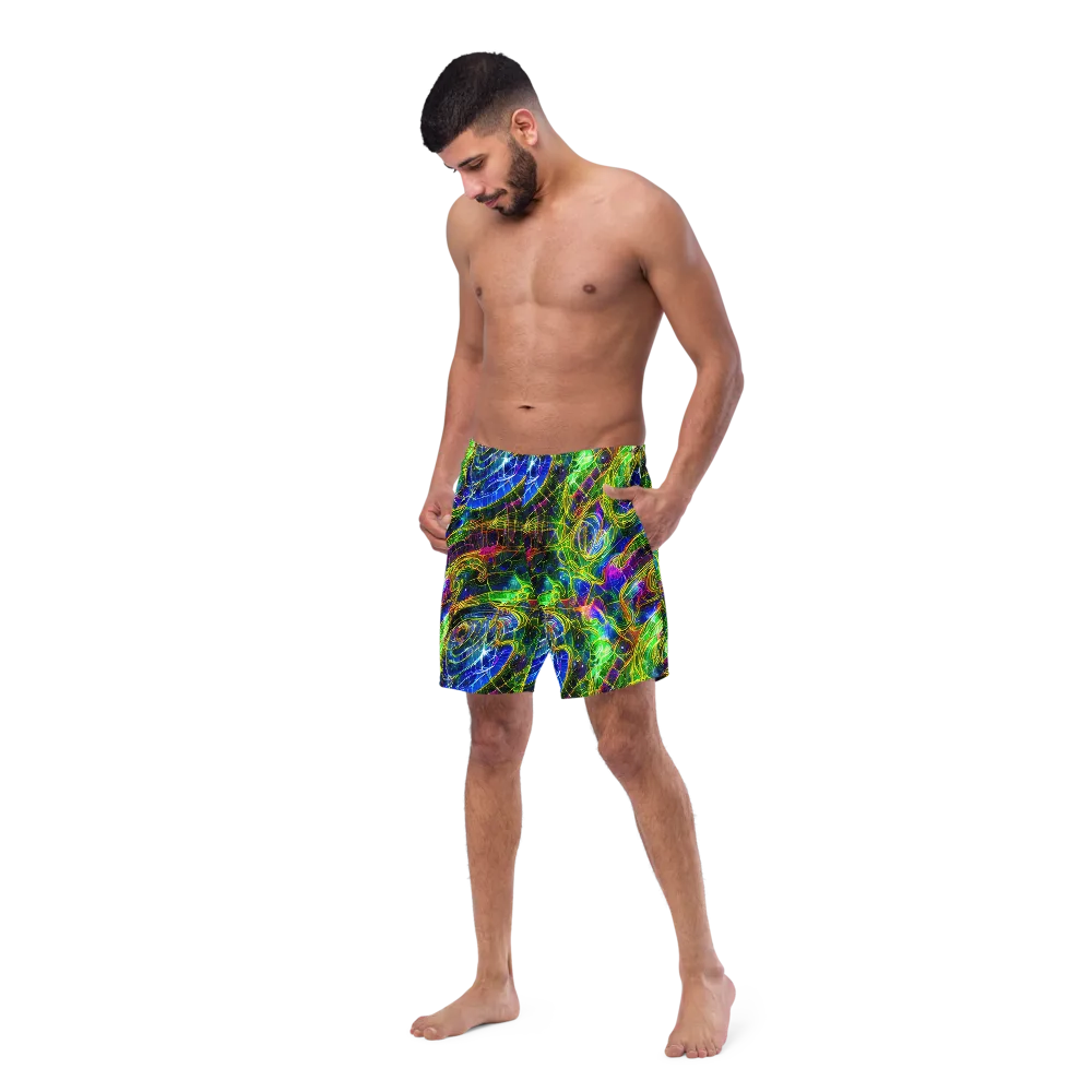 Limefire Drift on Swim Trunks — Left Front