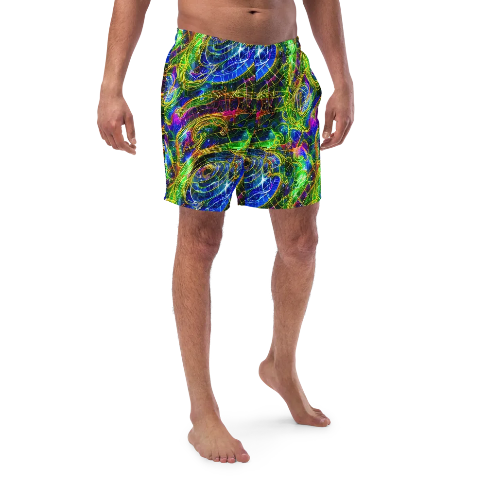 Limefire Drift on Swim Trunks — Front