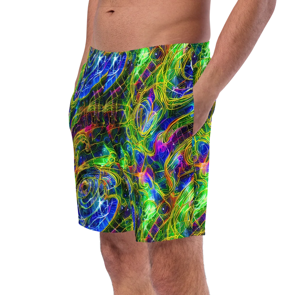 Limefire Drift on Swim Trunks — Left Front