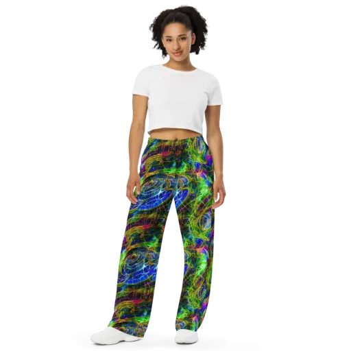 Limefire Drift on a Wide-Leg Pants