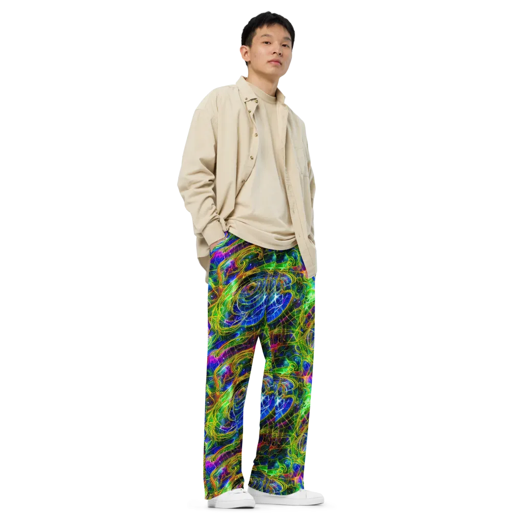 Limefire Drift on Wide-Leg Pants — Right Front