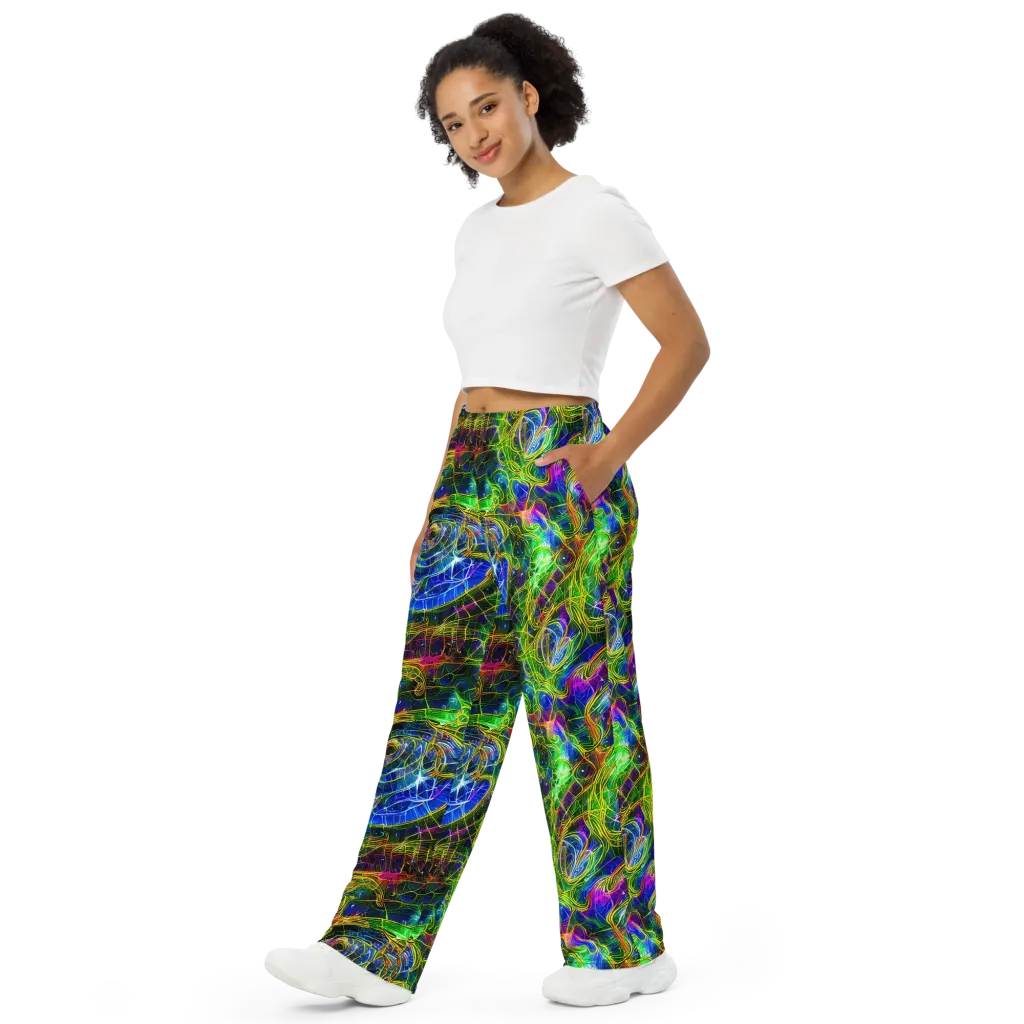 Limefire Drift on Wide-Leg Pants — Left Front