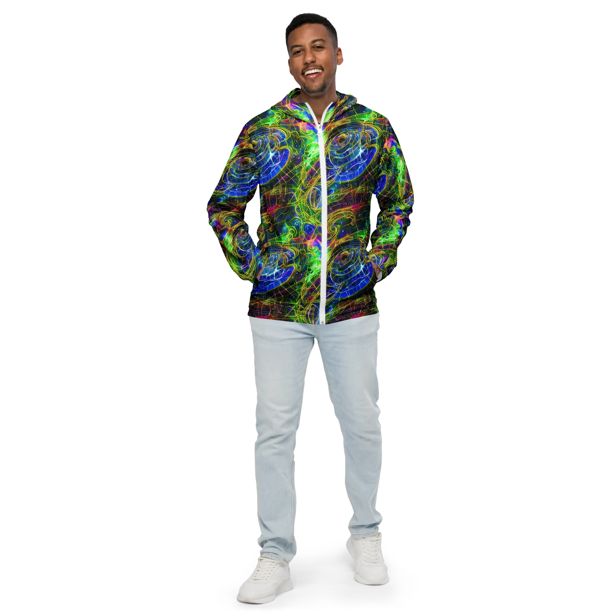 Limefire Drift on Men's Windbreaker — Front