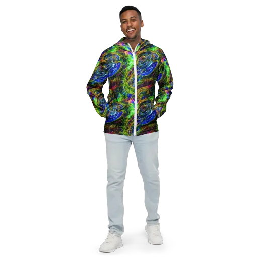 Limefire Drift on a Men's Windbreaker