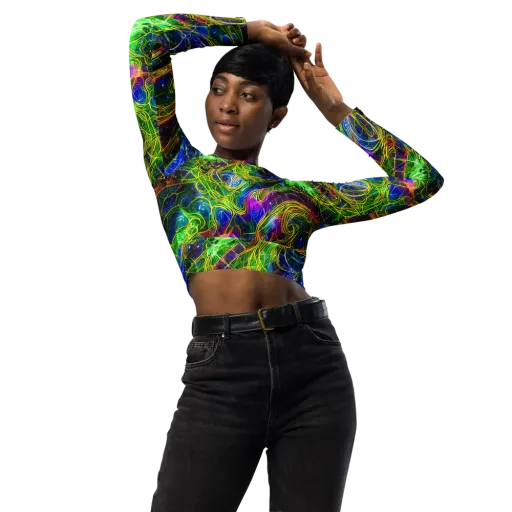 Limefire Drift on a Long Sleeve Crop Top