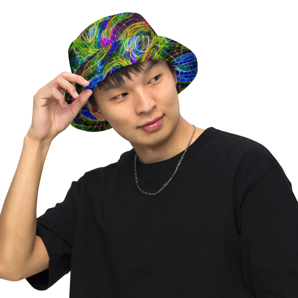Limefire Drift on Reversible Bucket Hat — Front Inside