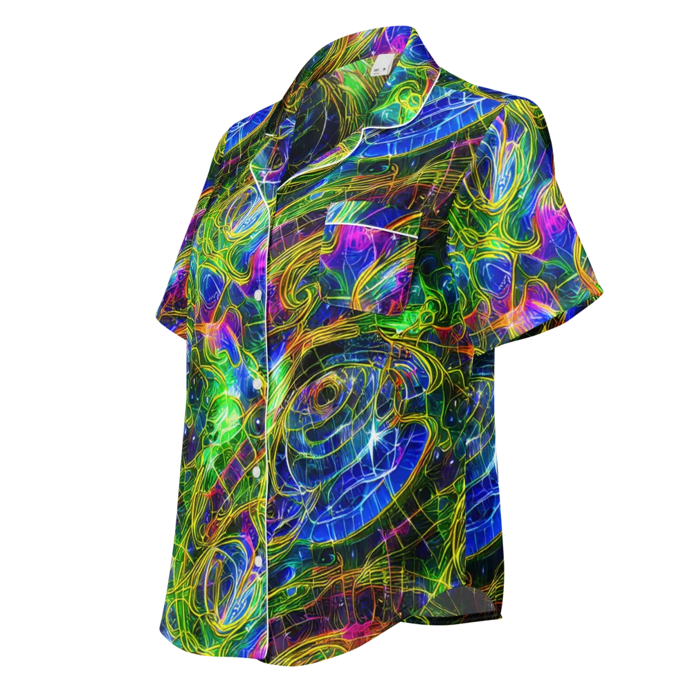 Limefire Drift on Women's Short Sleeve Pajama Top — Left Front
