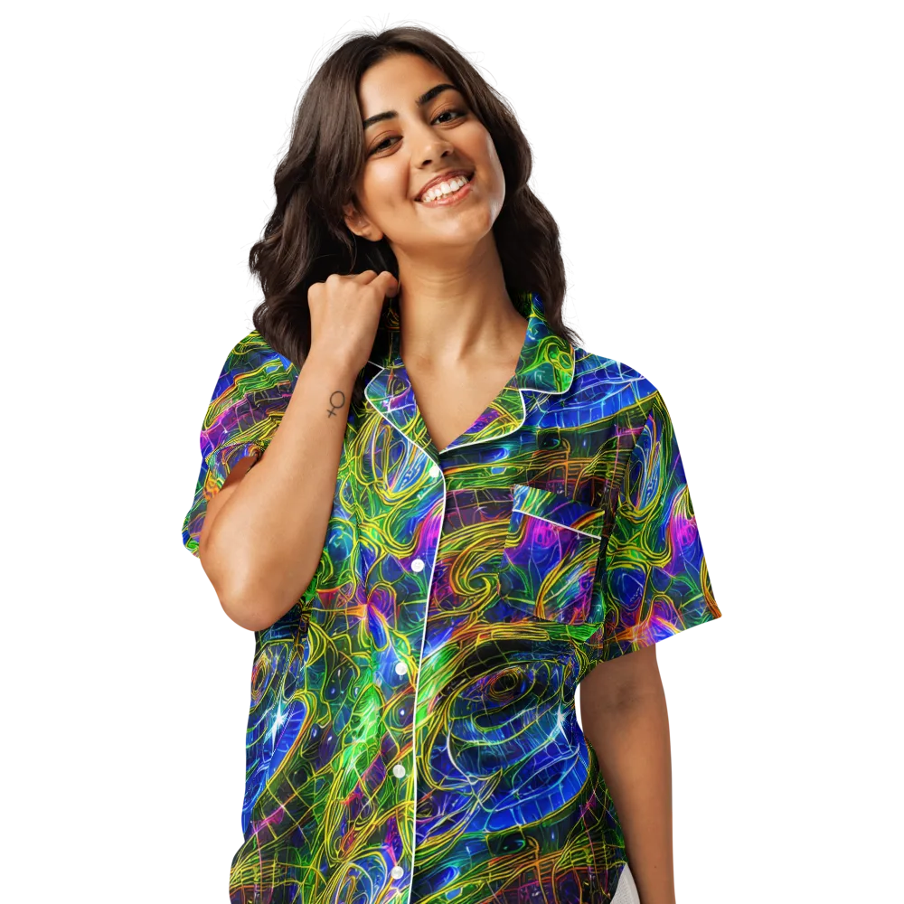Limefire Drift on Women's Short Sleeve Pajama Top — Front