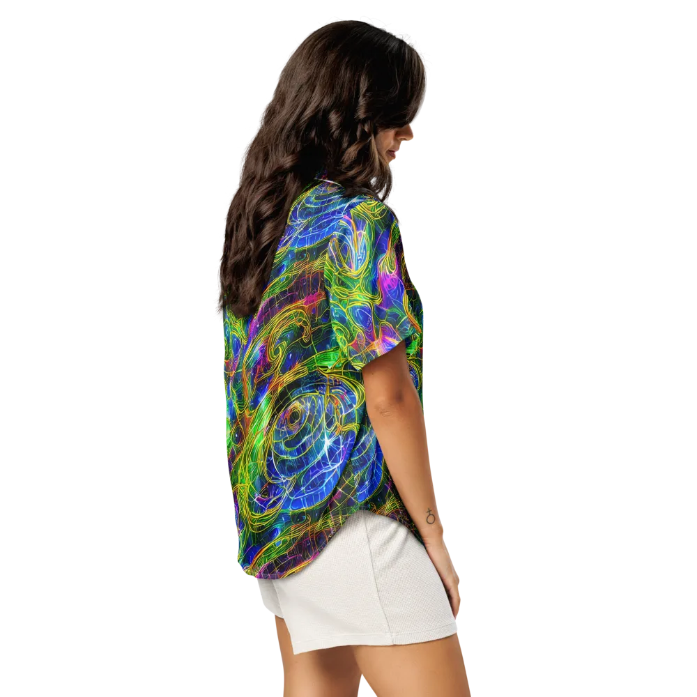 Limefire Drift on Women's Short Sleeve Pajama Top — Right Back