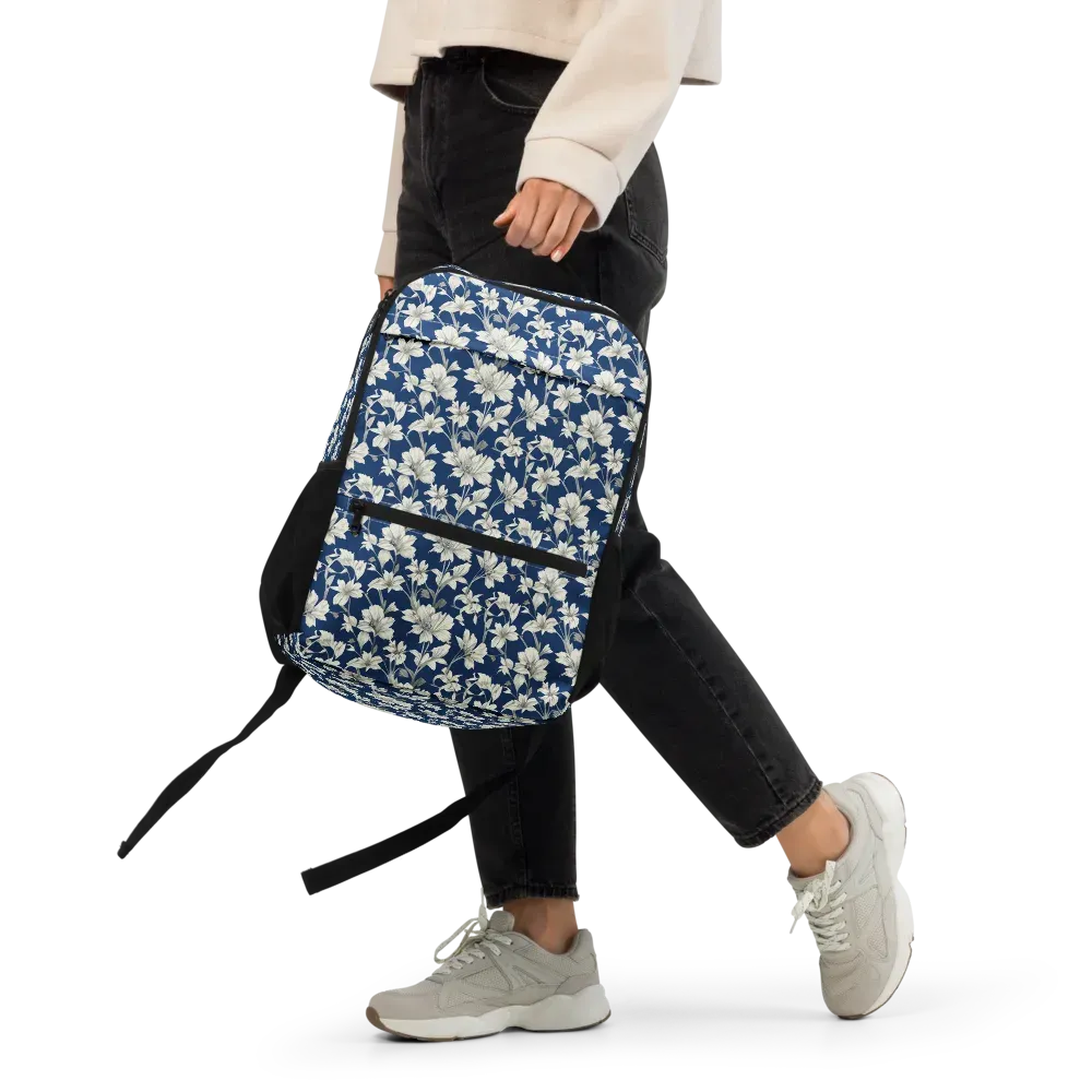 Navy Floralia on Utility Backpack — Front