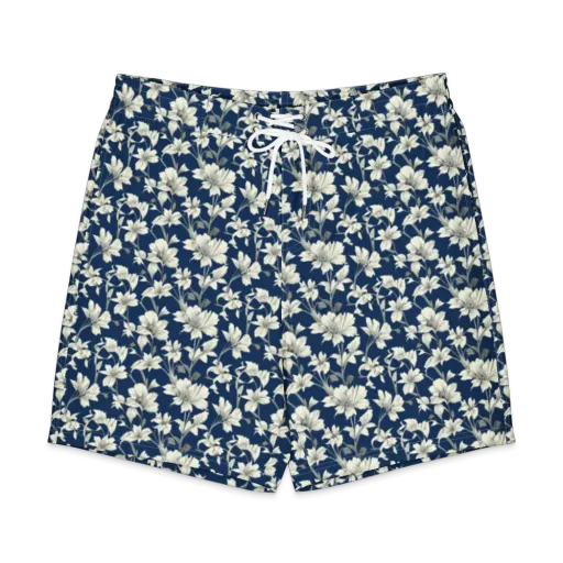 Navy Floralia on a Men's Board Shorts