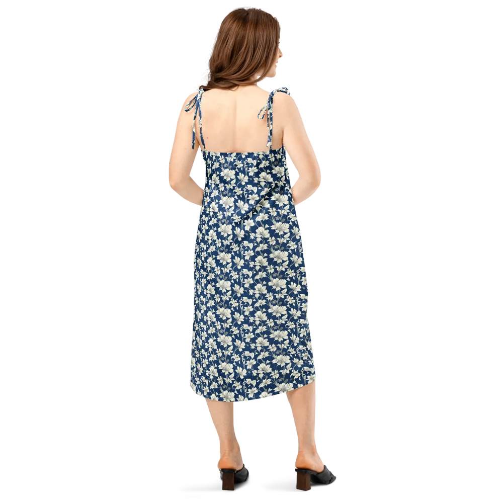 Navy Floralia on Slip Dress — Back