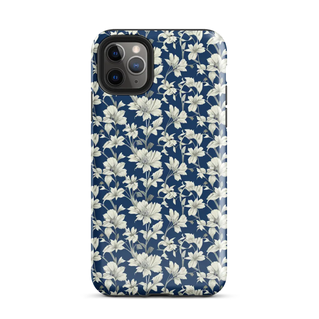 Navy Floralia on Tough Case for iPhone® — Front