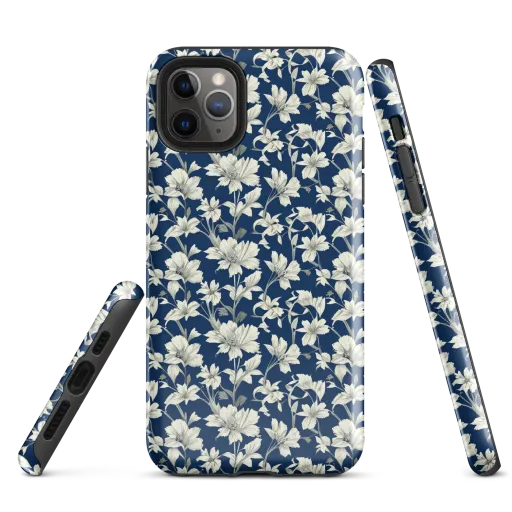 Navy Floralia on a Tough Case for iPhone®