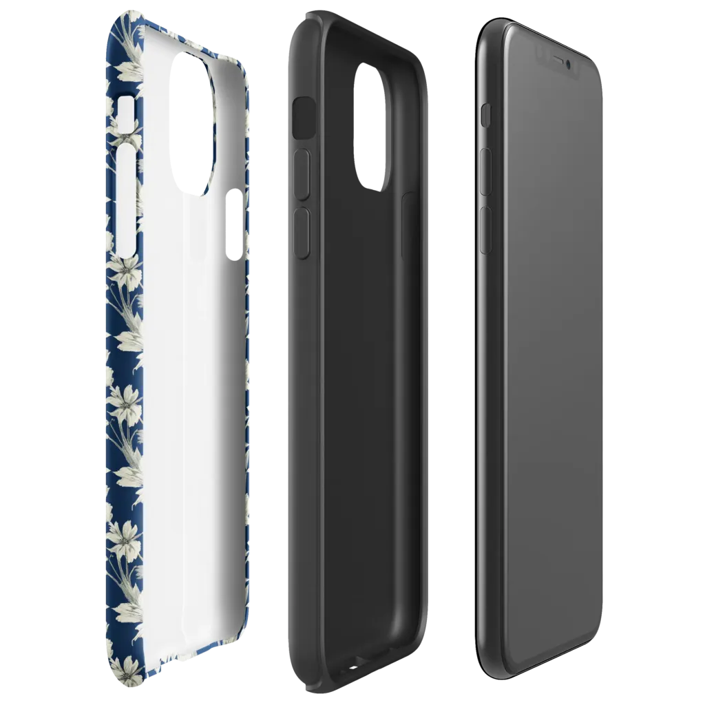 Navy Floralia on Tough Case for iPhone® — Right