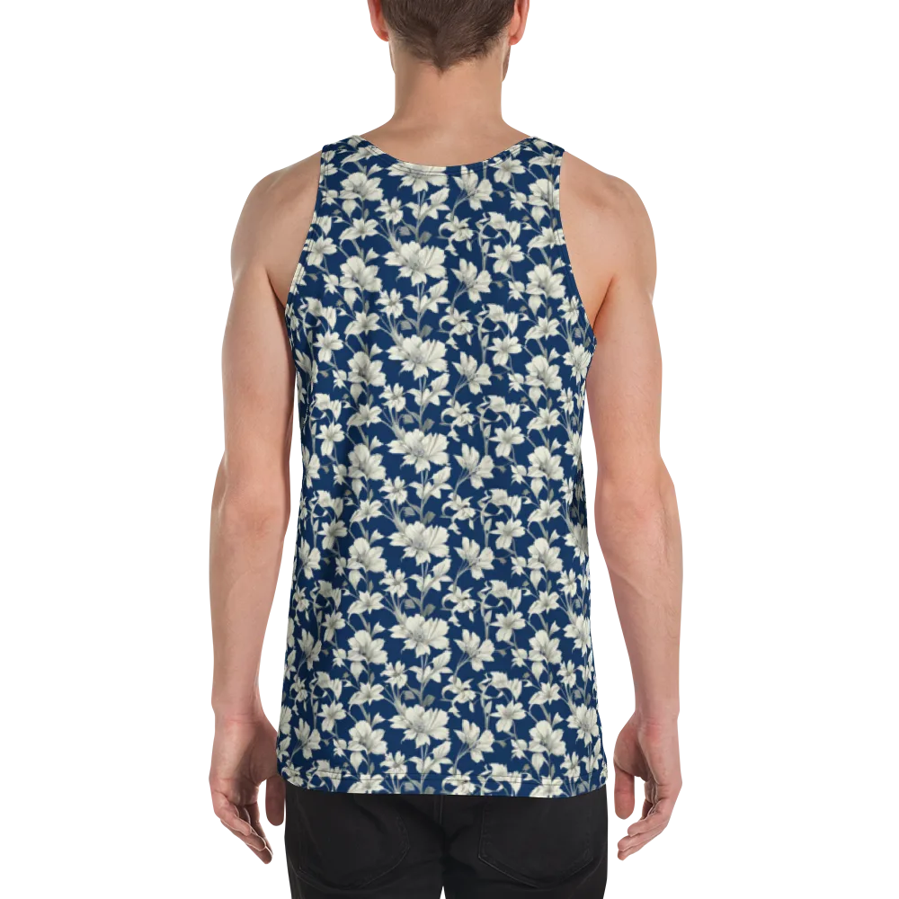 Navy Floralia on Men's Tank Top — Back