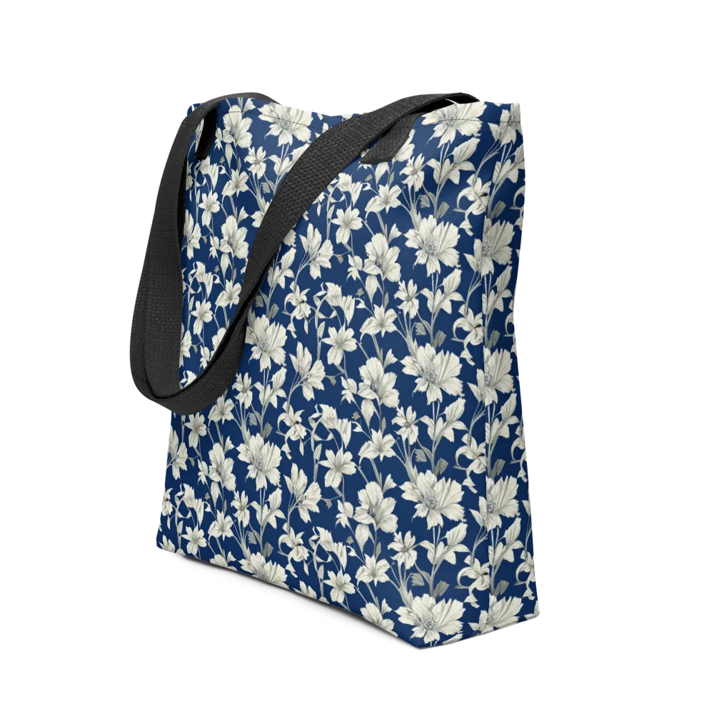 Navy Floralia on Tote Bag — Front