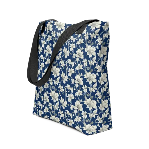 Navy Floralia on a Tote Bag