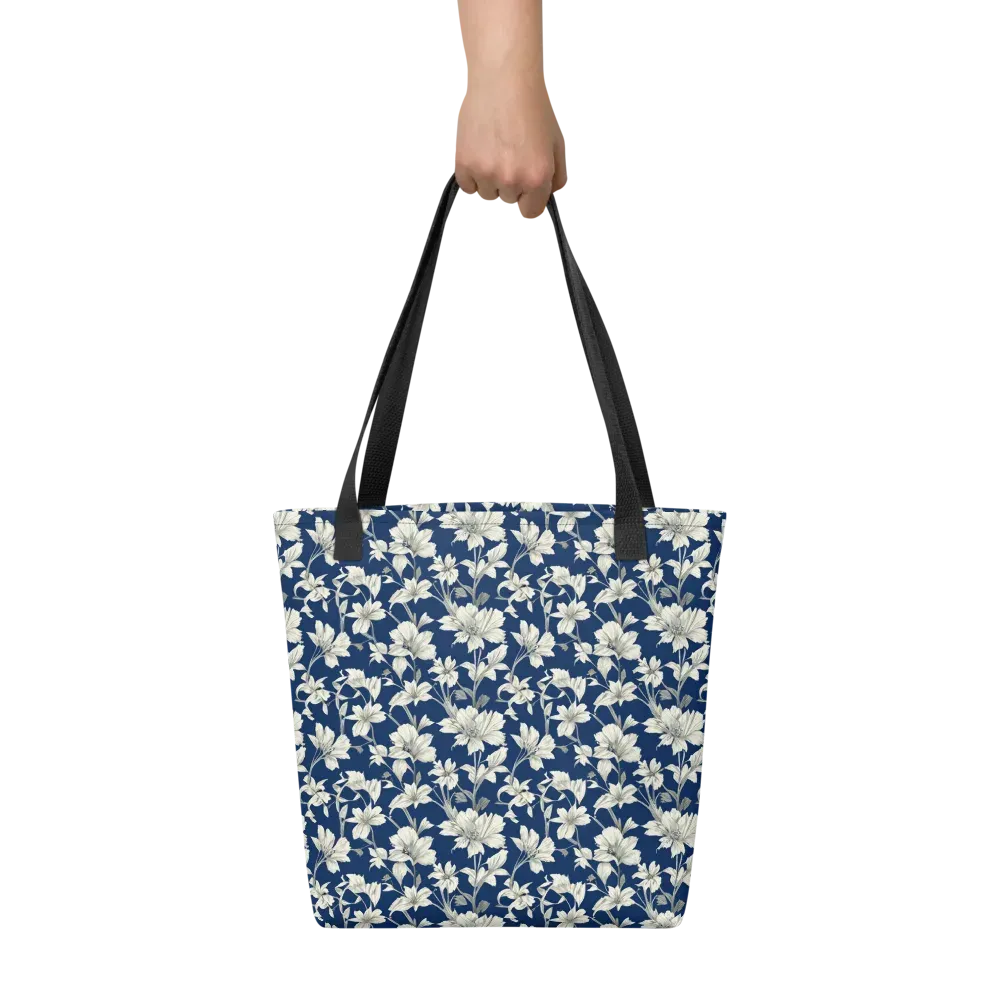 Navy Floralia on Tote Bag — Front