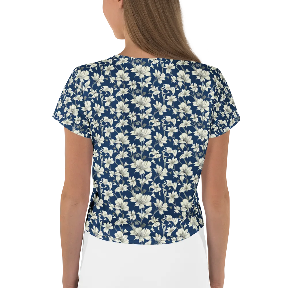 Navy Floralia on Crop Tee — Back