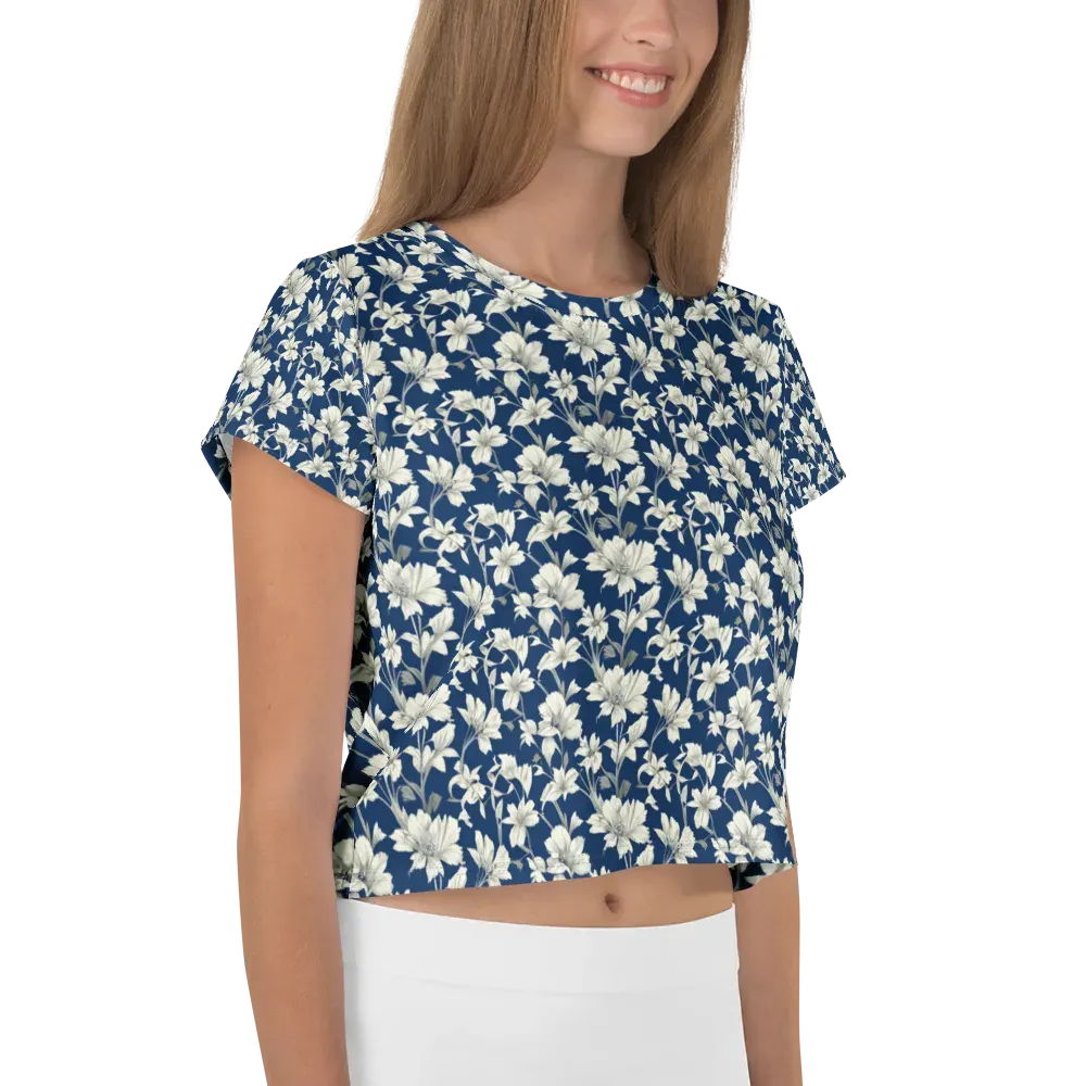 Navy Floralia on Crop Tee — Right