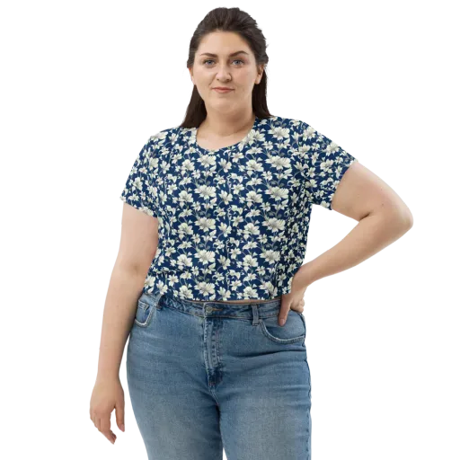 Navy Floralia on a Crop Tee