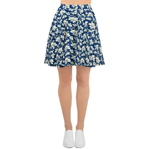 Navy Floralia on a Skater Skirt