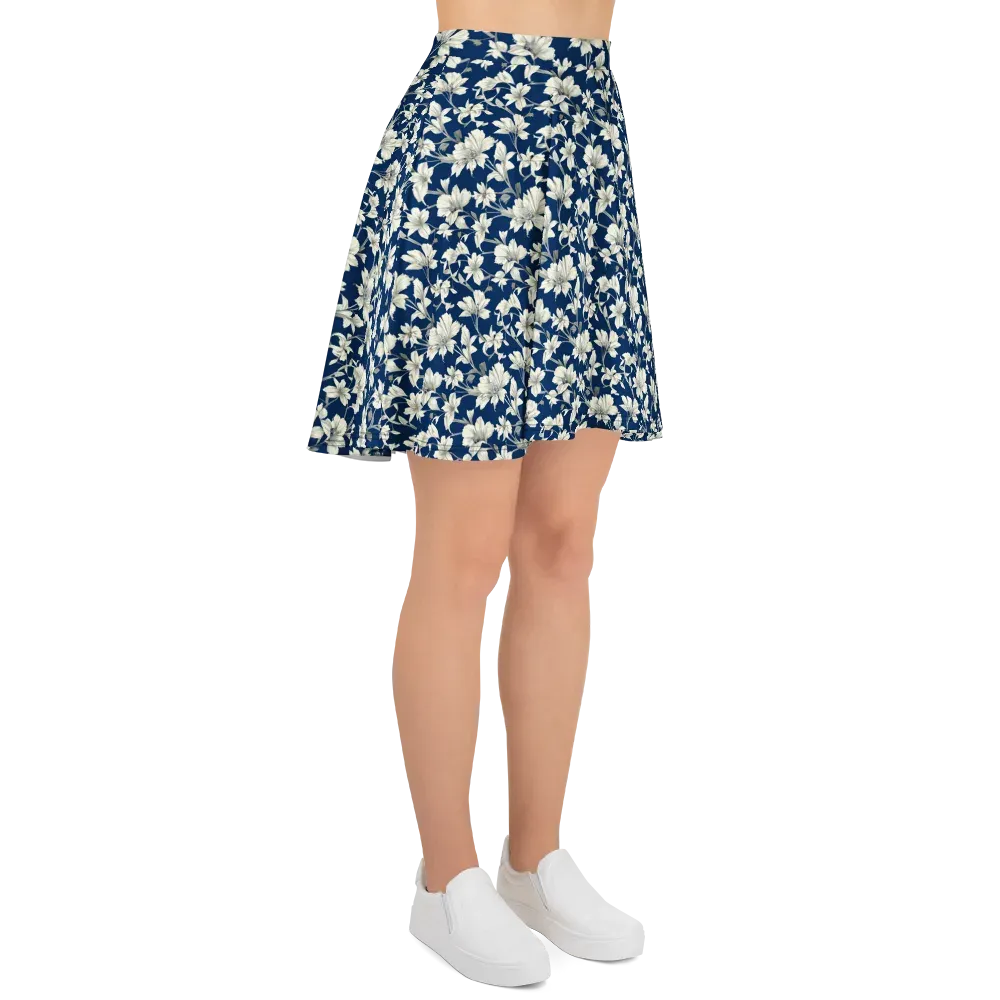 Navy Floralia on Skater Skirt — Right