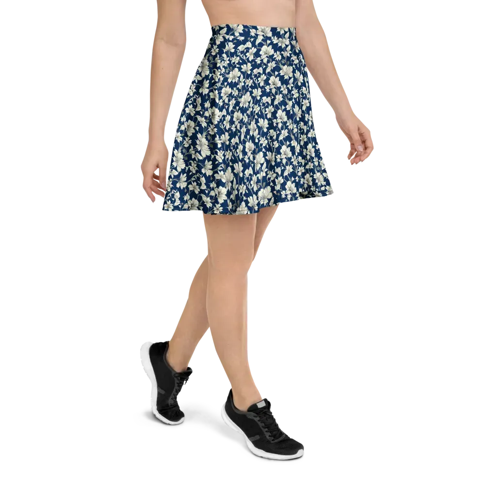 Navy Floralia on Skater Skirt — Right