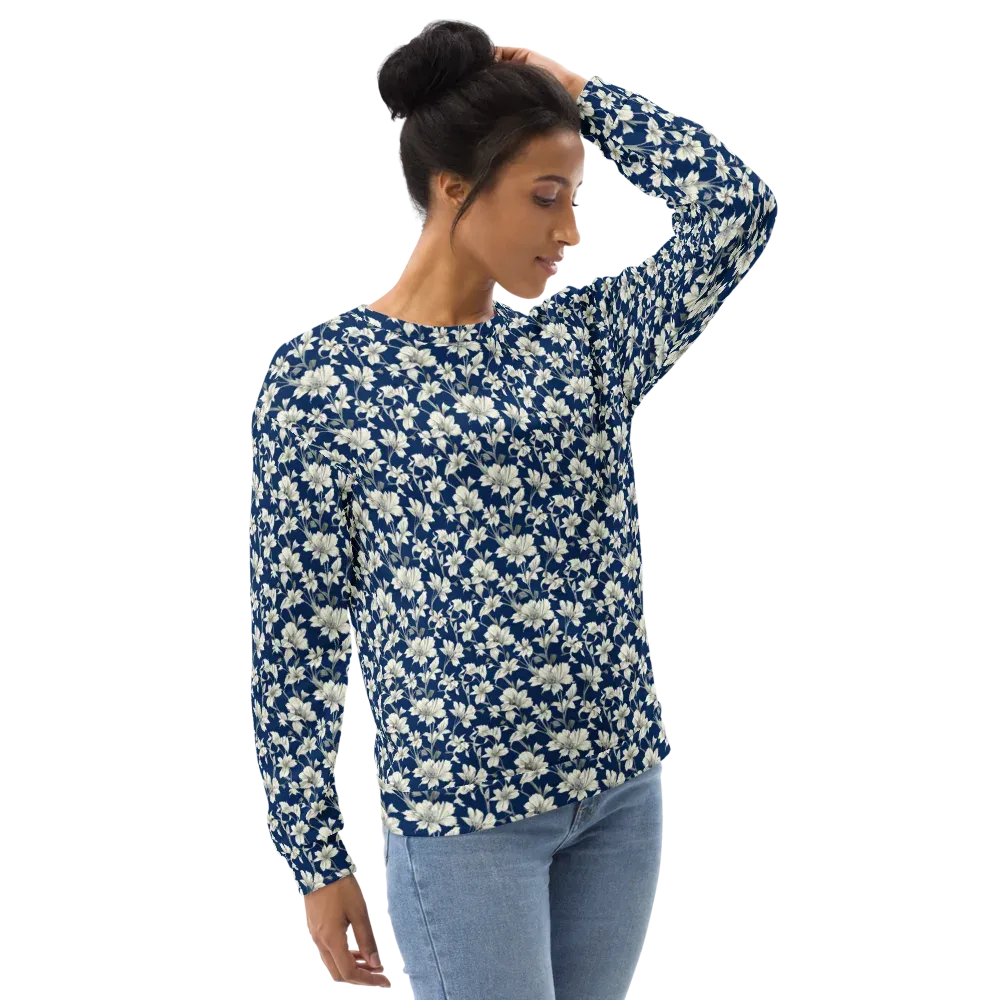 Navy Floralia on Sweatshirt — Right Front