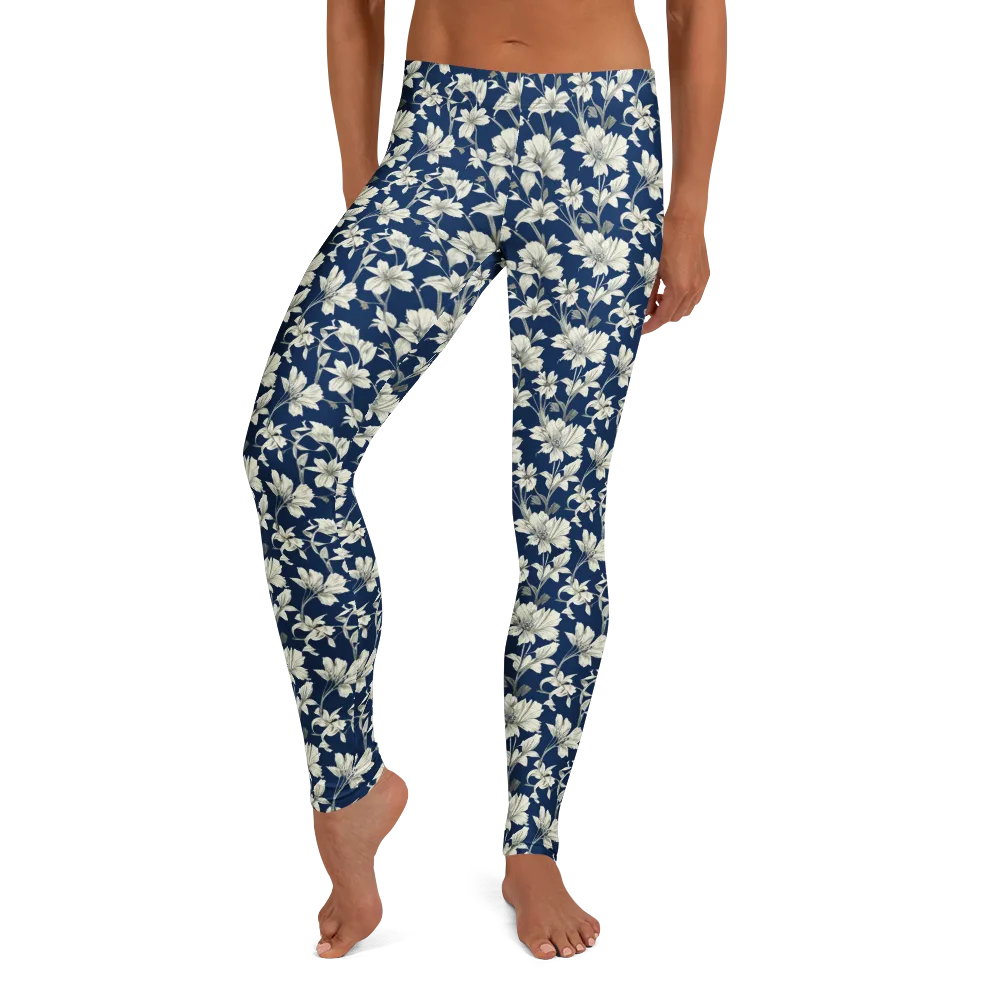 Navy Floralia on Leggings — Front