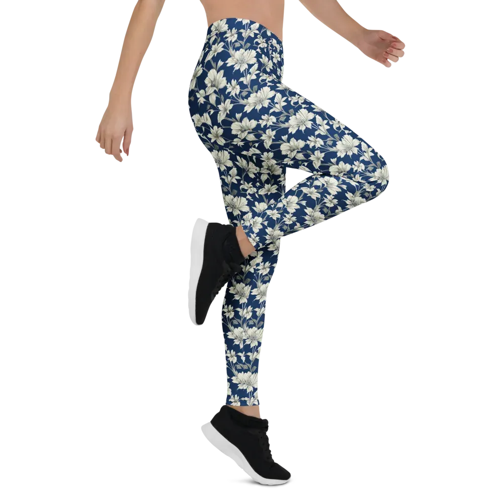 Navy Floralia on Leggings — Right