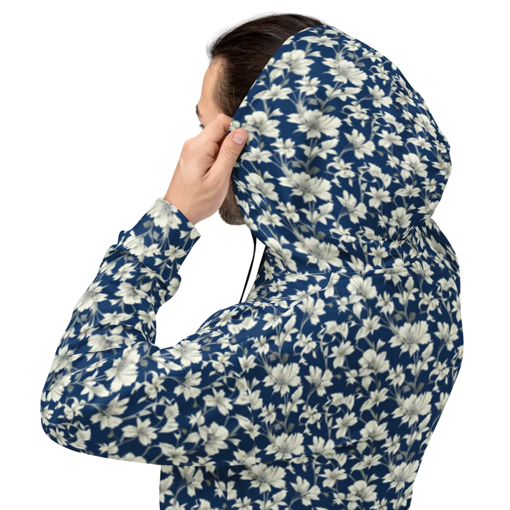 Navy Floralia on Hoodie — Back