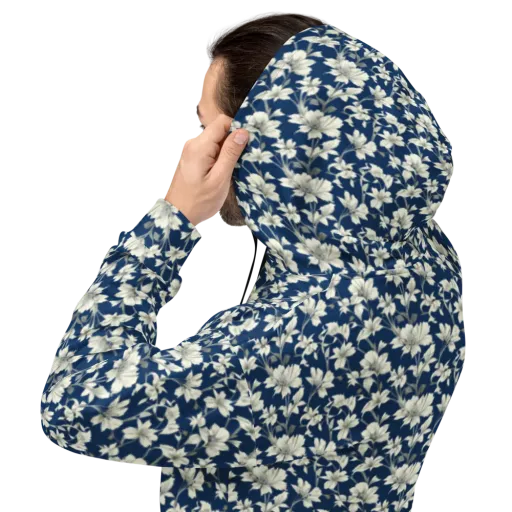 Navy Floralia on a Hoodie
