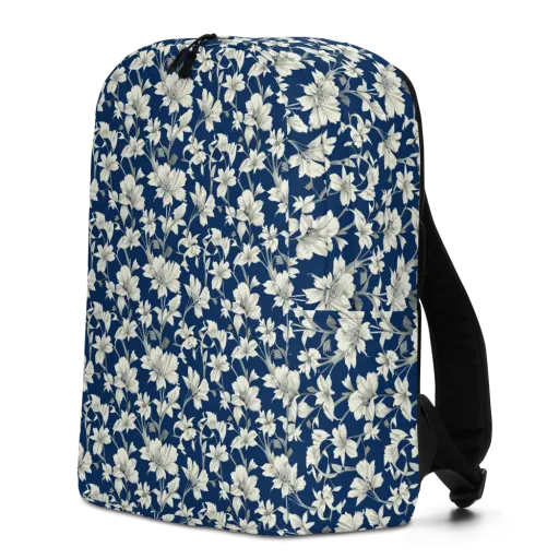Navy Floralia on a Minimalist Backpack