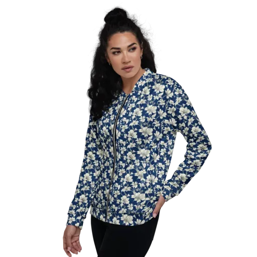 Navy Floralia on a Bomber Jacket